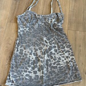 Wilfred Gray Patterned Spaghetti Strap Dress